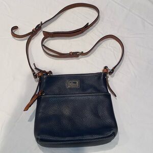 Dooney & Bourke Dillon Letter Carrier Crossbody Black Pebbled Leather Handbag